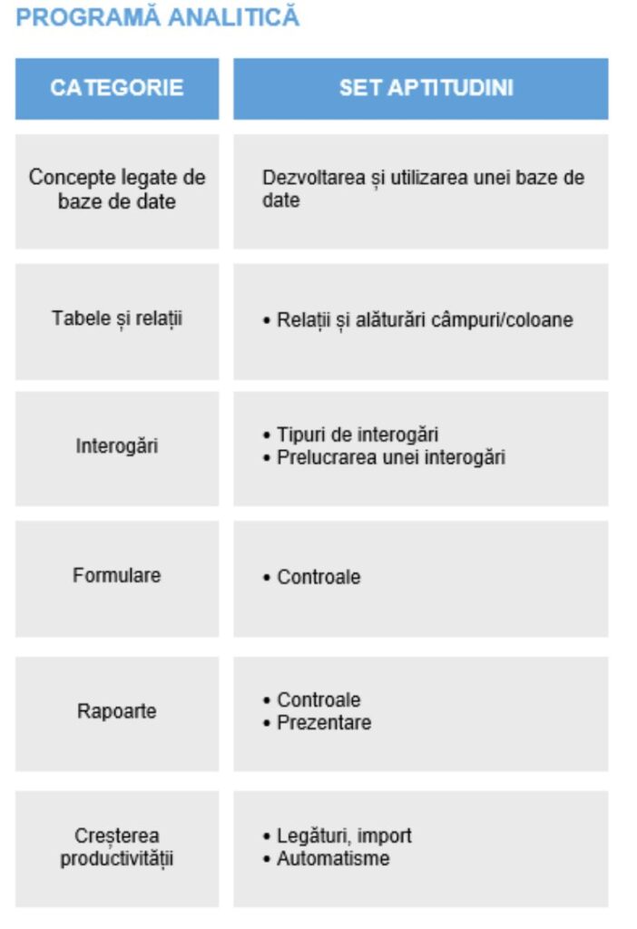 Examen ECDL Access Expert – Nivel Avansat | Certificare ECDL / ICDL București