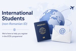 International students with non-Romanian ID registering for the ICDL certification programme at ECDL Neculce